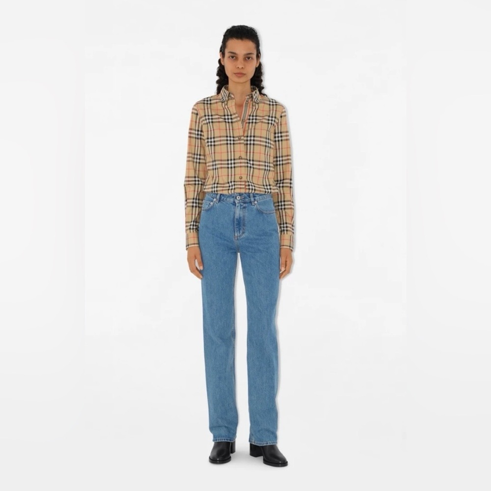 Genuine Burberry Cotton Check Button Down Shirt - Picture 2 of 12